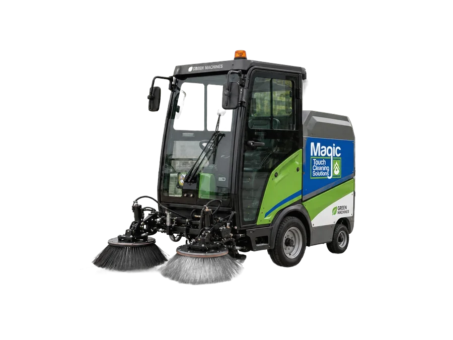 A Green Machines compact sweeper in Magic Touch livery.